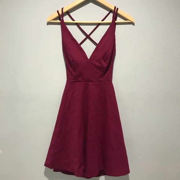 believe in love navy blue backless skater dress